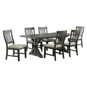 Sunset Trading Trestle Distressed Gray 7pc Dining Set