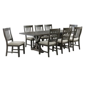 Sunset Trading Trestle Distressed Gray 9pc Dining Set