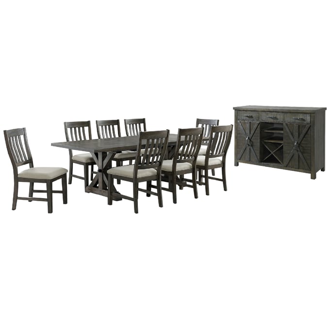 Sunset Trading Trestle Distressed Gray 10pc Dining Set SST-ED-SK100-170SR-10P