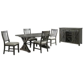 Sunset Trading Trestle Distressed Gray 6pc Dining Set