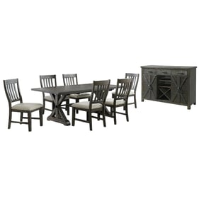 Sunset Trading Trestle Distressed Gray 8pc Dining Set