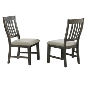 2 Sunset Trading Trestle Distressed Gray Dining Side Chairs