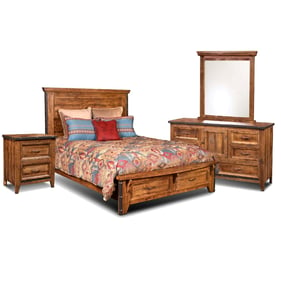 Sunset Trading Rustic City Natural Oak 4pc Queen Bedroom Set