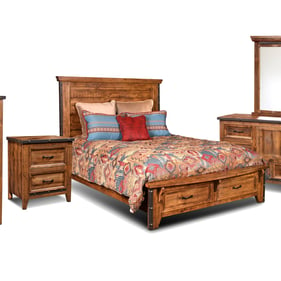 Sunset Trading Rustic City Natural Oak 2pc Bedroom Set with Queen Storage B...