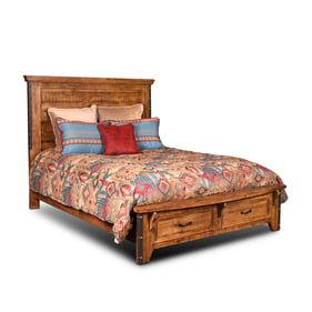 Sunset Trading Rustic City Natural Oak Storage Drawers Queen Bed