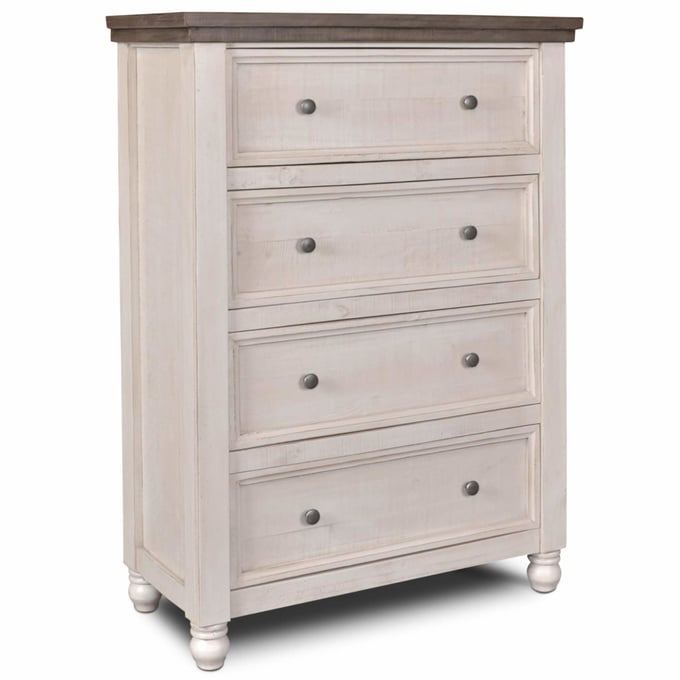 Sunset Trading Rustic French White Brown 4 Drawers Chest SST-HH-4750-330