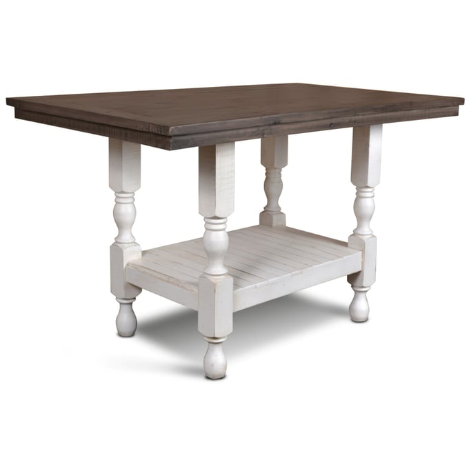 Sunset Trading Rustic French White Brown Counter Height Table SST-HH-8750-060