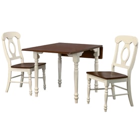 Sunset Trading Andrews White Chestnut 3pc Dining Set with Napoleon Chairs