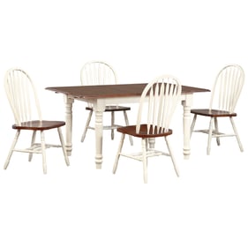 Sunset Trading Andrews White Chestnut Brown 5pc Dining Set