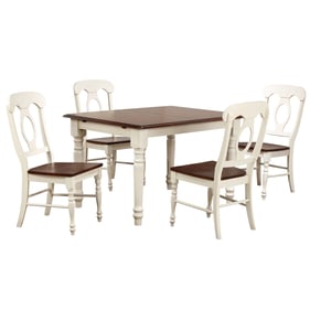 Sunset Trading Andrews White Chestnut Brown 5pc Rectangular Dining Set