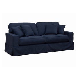 Sunset Trading Americana Navy Blue Box Cushion Slipcovered Sofa