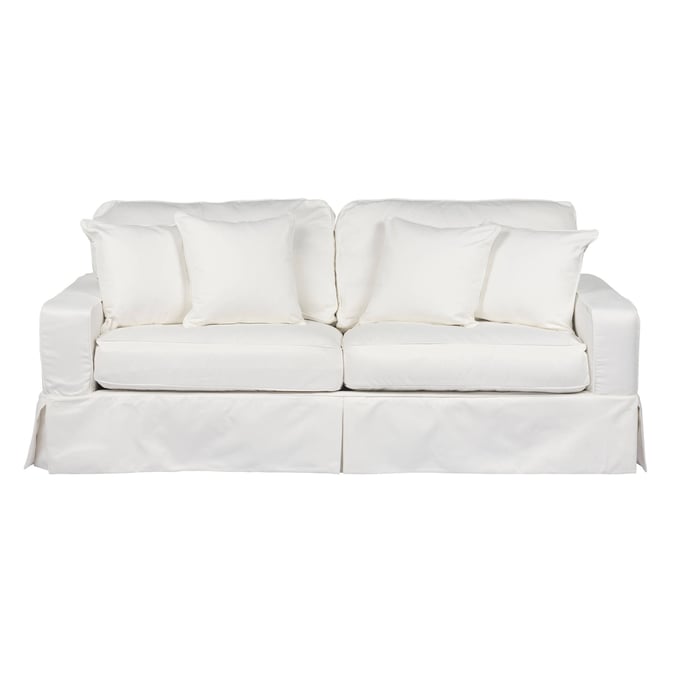 Sunset Trading Americana White Box Cushion Slipcovered Sofa SST-SU-108500-391081