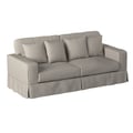 Sunset Trading Americana Slipcover for Box Cushion Track Arm Sofa | Light Gray