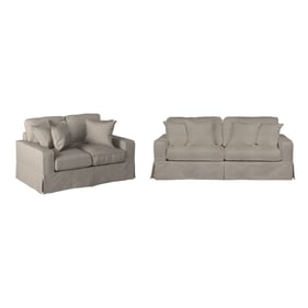 Sunset Trading Americana Light Gray 2pc Slipcover Living Room Set