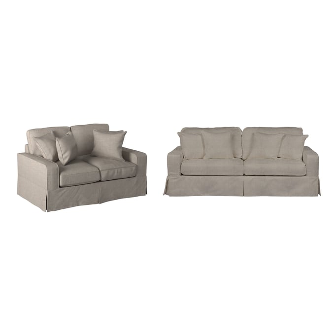 Sunset Trading Americana Light Gray 2pc Slipcover Living Room Set SST-SU-108500SC-220591-LR-S2