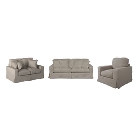 Sunset Trading Americana Light Gray 3pc Slipcover Living Room Set