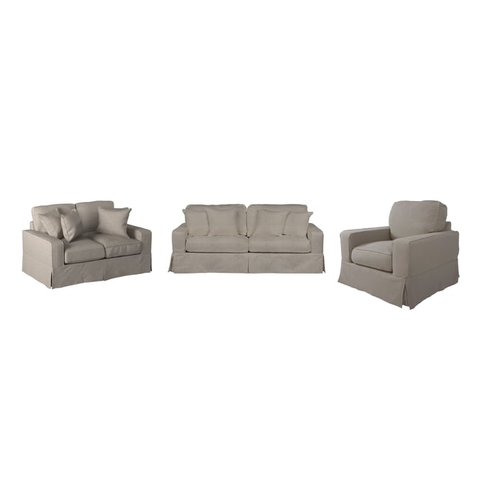 Sunset Trading Americana Light Gray 3pc Slipcover Living Room Set SST-SU-108500SC-220591-LR-S1