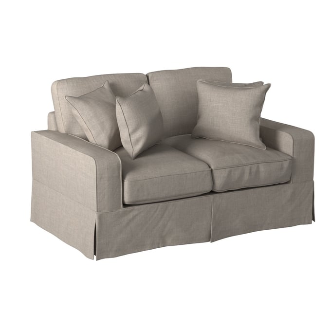 Sunset Trading Americana Light Gray Box Cushion Loveseat Slipcover SST-SU-108510SC-220591