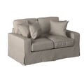 Sunset Trading Americana Slipcover for Box Cushion Track Arm Loveseat | Light Gray