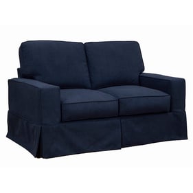 Sunset Trading Americana Navy Blue Box Cushion Loveseat Slipcover