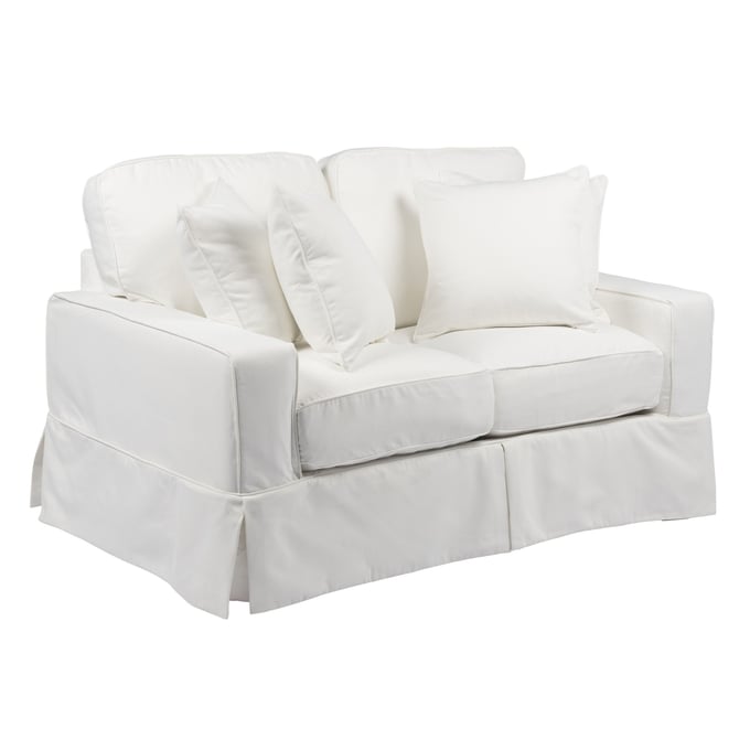 Sunset Trading Americana White Box Cushion Loveseat Slipcover SST-SU-108510SC-391081