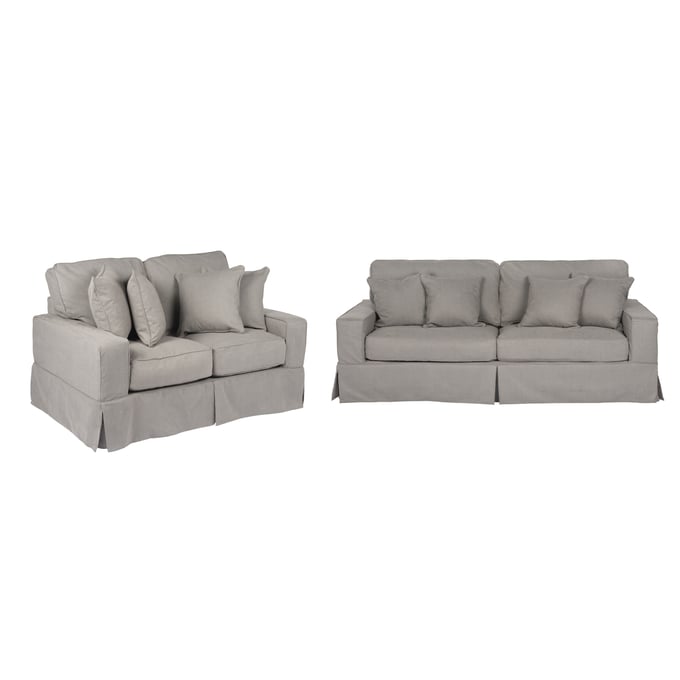 Sunset Trading Americana Grey 2pc Slipcover Living Room Set SST-SU-108500SC-391094-LR-S2