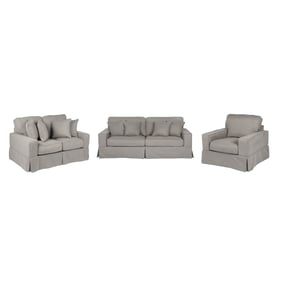 Sunset Trading Americana Grey 3pc Slipcover Living Room Set