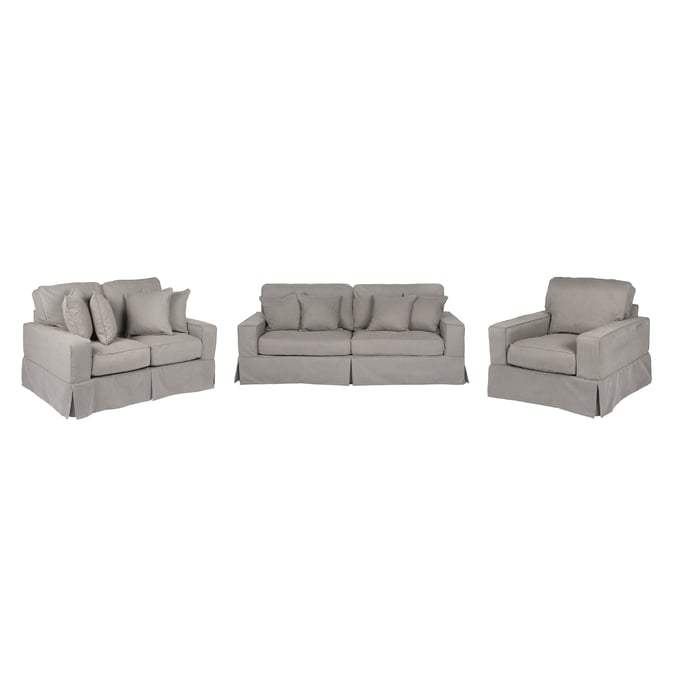 Sunset Trading Americana Grey 3pc Slipcover Living Room Set SST-SU-108500SC-391094-LR-S1