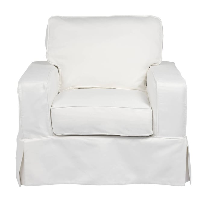 Sunset Trading Americana White Box Cushion Slipcovered Chair SST-SU-108520-391081