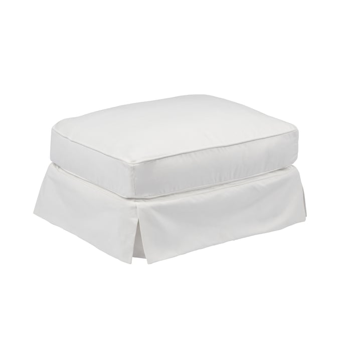 Sunset Trading Americana White Rectangle Ottoman Slipcover SST-SU-108530SC-391081