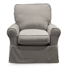 Sunset Trading Horizon Light Gray Slipcovered Swivel Rocking Chair