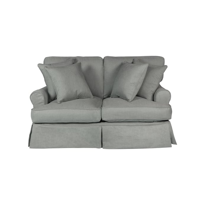 Sunset Trading Horizon Grey Fabric T Cushion Slipcovered Loveseat SST-SU-117610-391094