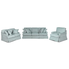 Sunset Trading Horizon Aqua Blue 3pc Living Room Slipcover Set