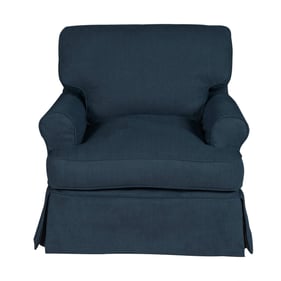 Sunset Trading Horizon Navy Blue Fabric Slipcovered T Cushion Chair