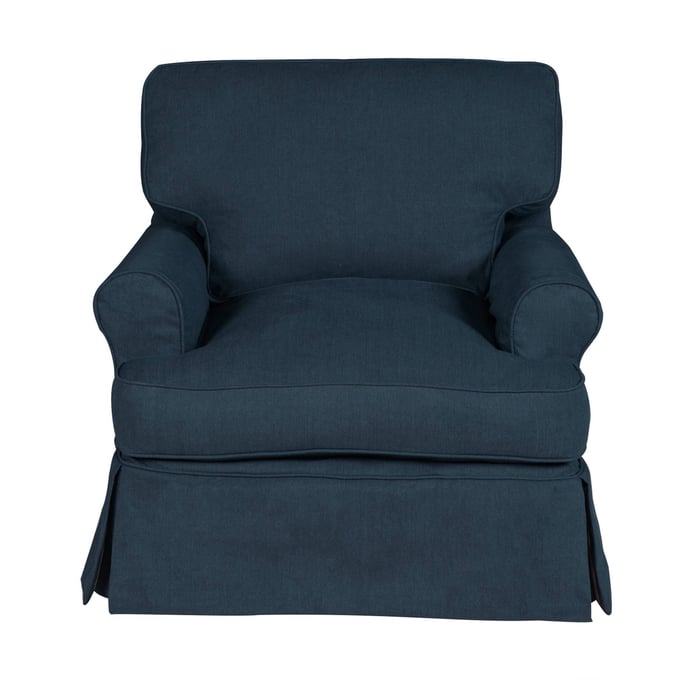 Sunset Trading Horizon Navy Blue Fabric Slipcovered T Cushion Chair SST-SU-117620-391049