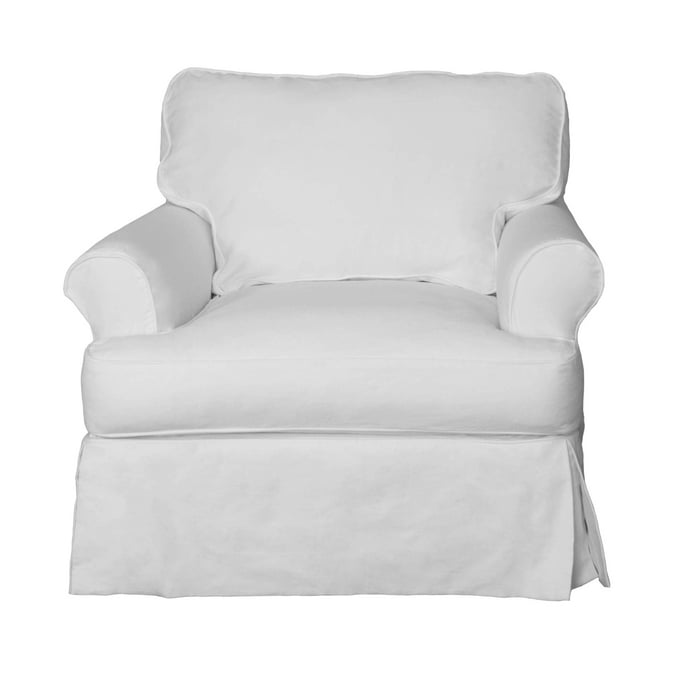 Sunset Trading Horizon White Fabric Slipcovered T Cushion Chair SST-SU-117620-391081