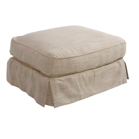 Sunset Trading Horizon Linen Fabric Slipcovered Ottoman