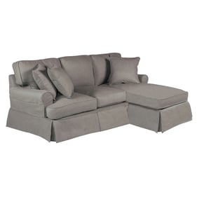 Sunset Trading Horizon Grey Fabric Slipcovered Sleeper Sectional