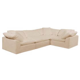 Sunset Trading Puff Tan Slipcovered L Shaped 4pc Sectional