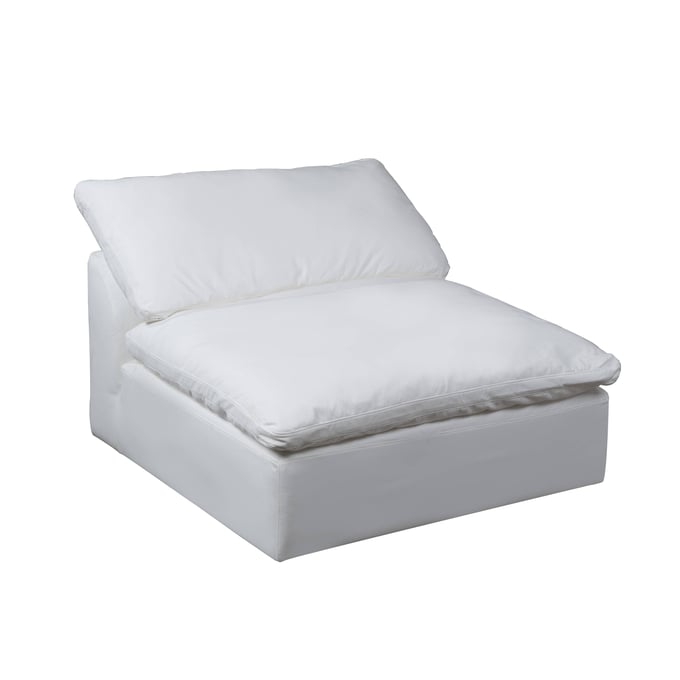 Sunset Trading Puff White Slipcovered Armless Chair SST-SU-145837-391081