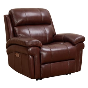 Sunset Trading Luxe Brown Leather Adjustable Headrest Reclining Chair