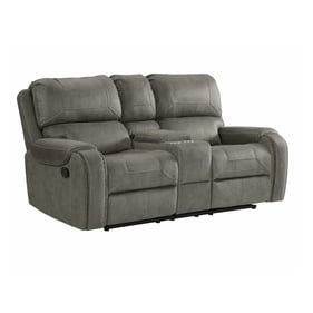 Sunset Trading Calvin Gray Dual Reclining Storage Console Loveseat