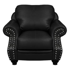 Sunset Trading Charleston Black Leather Accent Chair