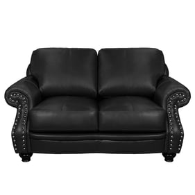 Sunset Trading Charleston Black Leather Loveseat