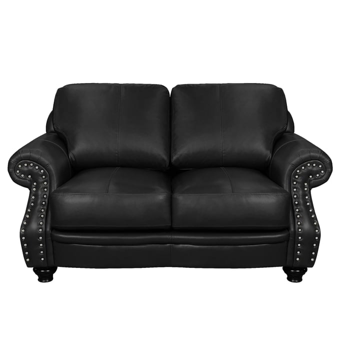 Sunset Trading Charleston Black Leather Loveseat SST-SU-CR2130-80-200LF