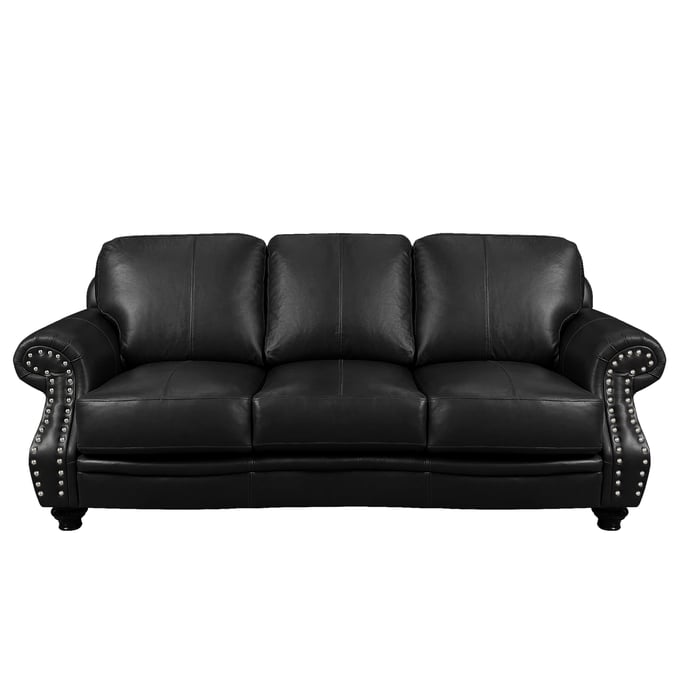 Sunset Trading Charleston Black Leather Sofa SST-SU-CR2130-80-300LF