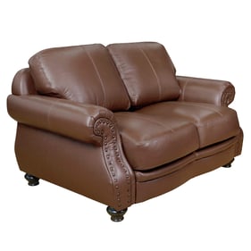 Sunset Trading Charleston Chestnut Brown Leather Loveseat