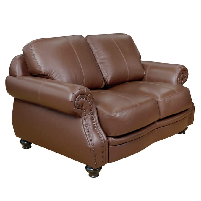 Sunset Trading Charleston Chestnut Brown Leather Loveseat SST-SU-CR2130-86-200LF