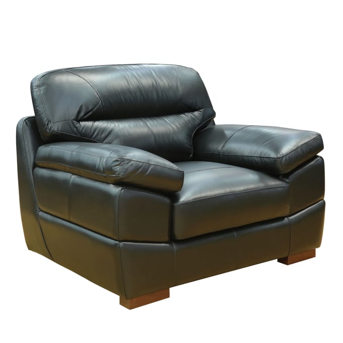 Sunset Trading Jayson Black Leather Armchair SST-SU-JH80-101SP