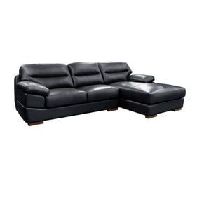 Sunset Trading Jayson Black Leather Sectional